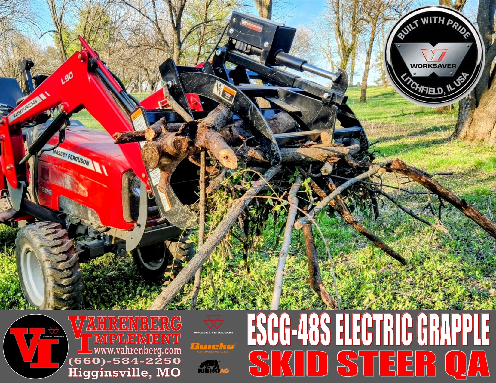 2024 Worksaver ESCG-48S Grapple Rake