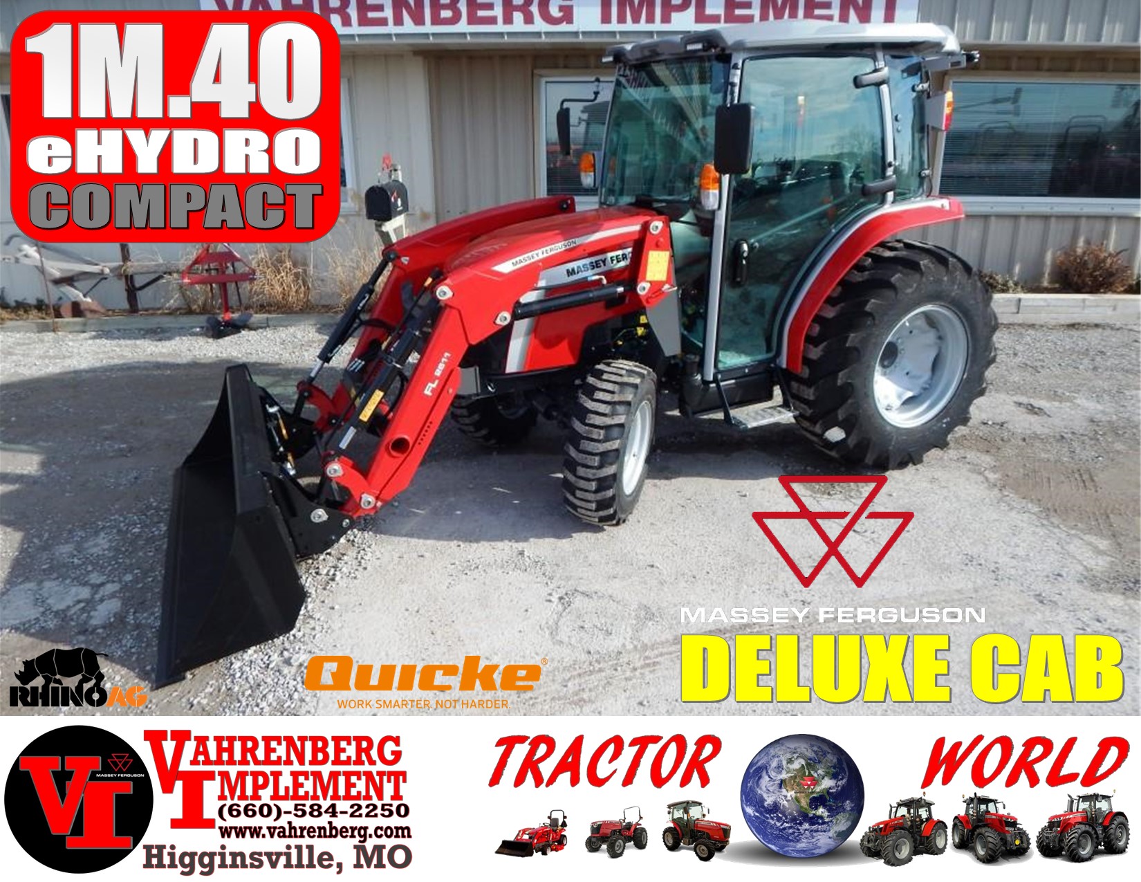 2025 Massey Ferguson 1M.40 eHydro Deluxe Cab Tractor