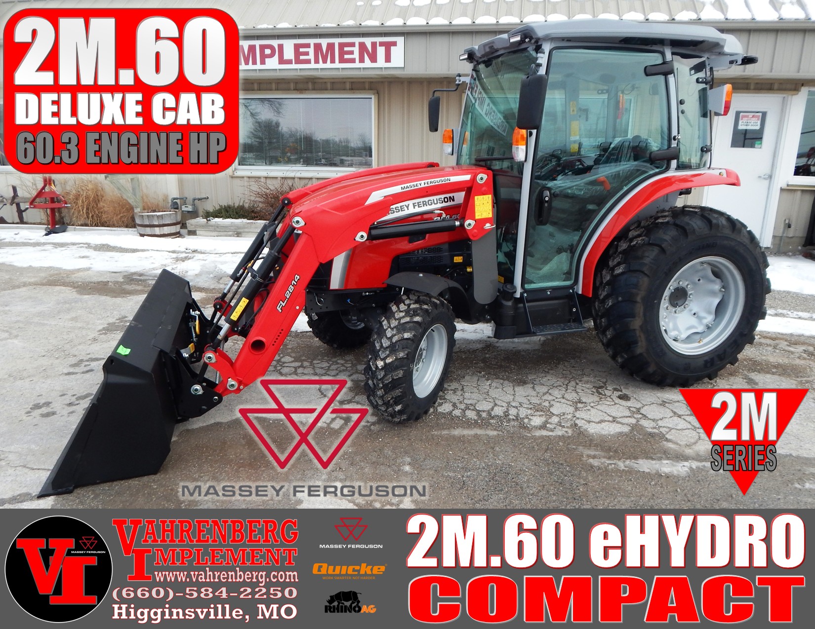 2026 Massey Ferguson 2M.60 eHydro Deluxe Cab Tractor