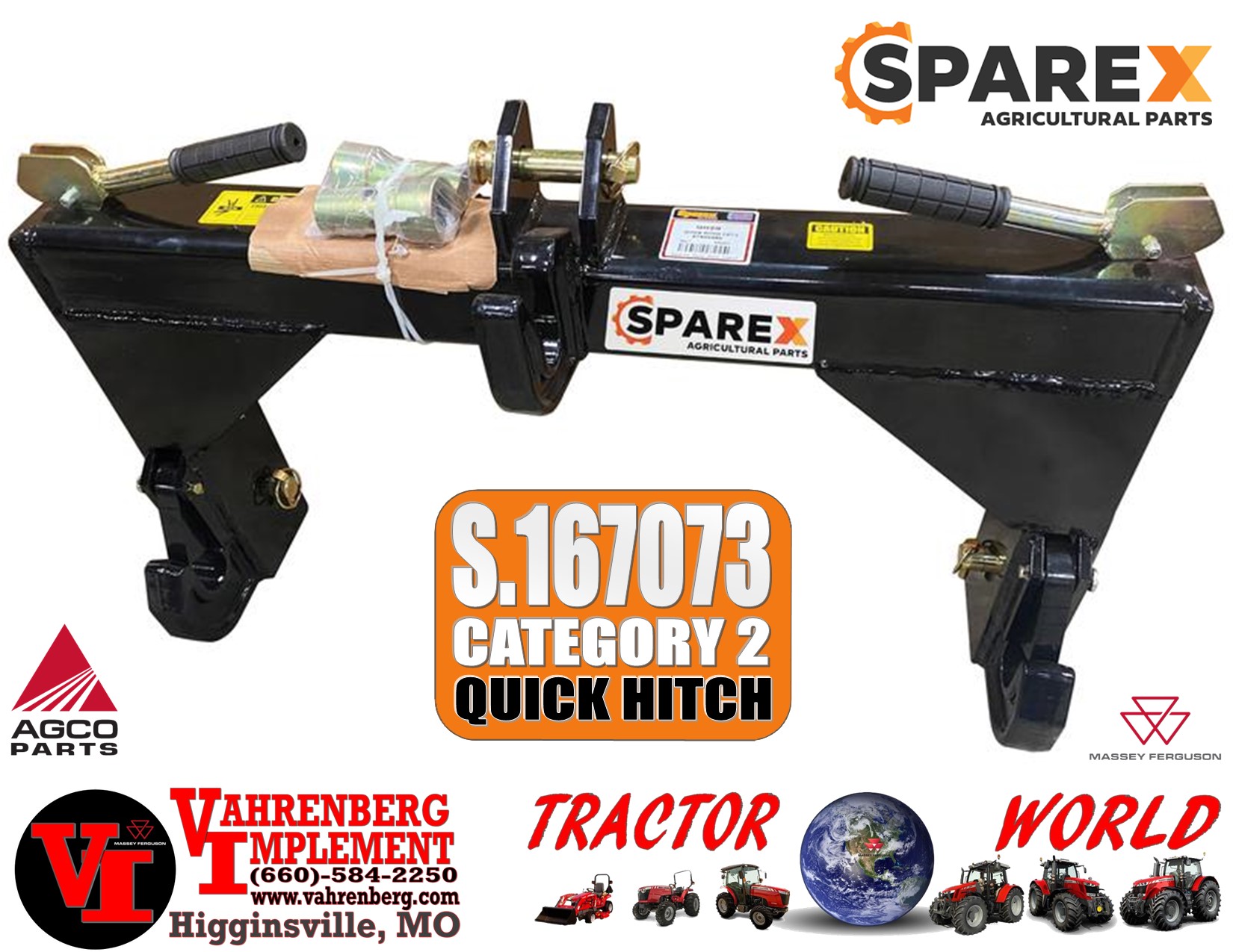 2026 AGCO S.167073 Cat2 Quick Hitch 3 Point Hitch