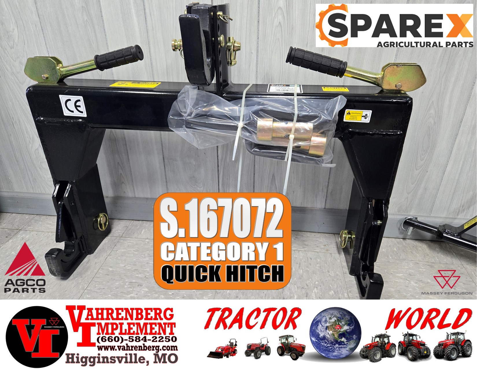 2026 AGCO S.167072 Cat1 Quick Hitch 3 Point Hitch