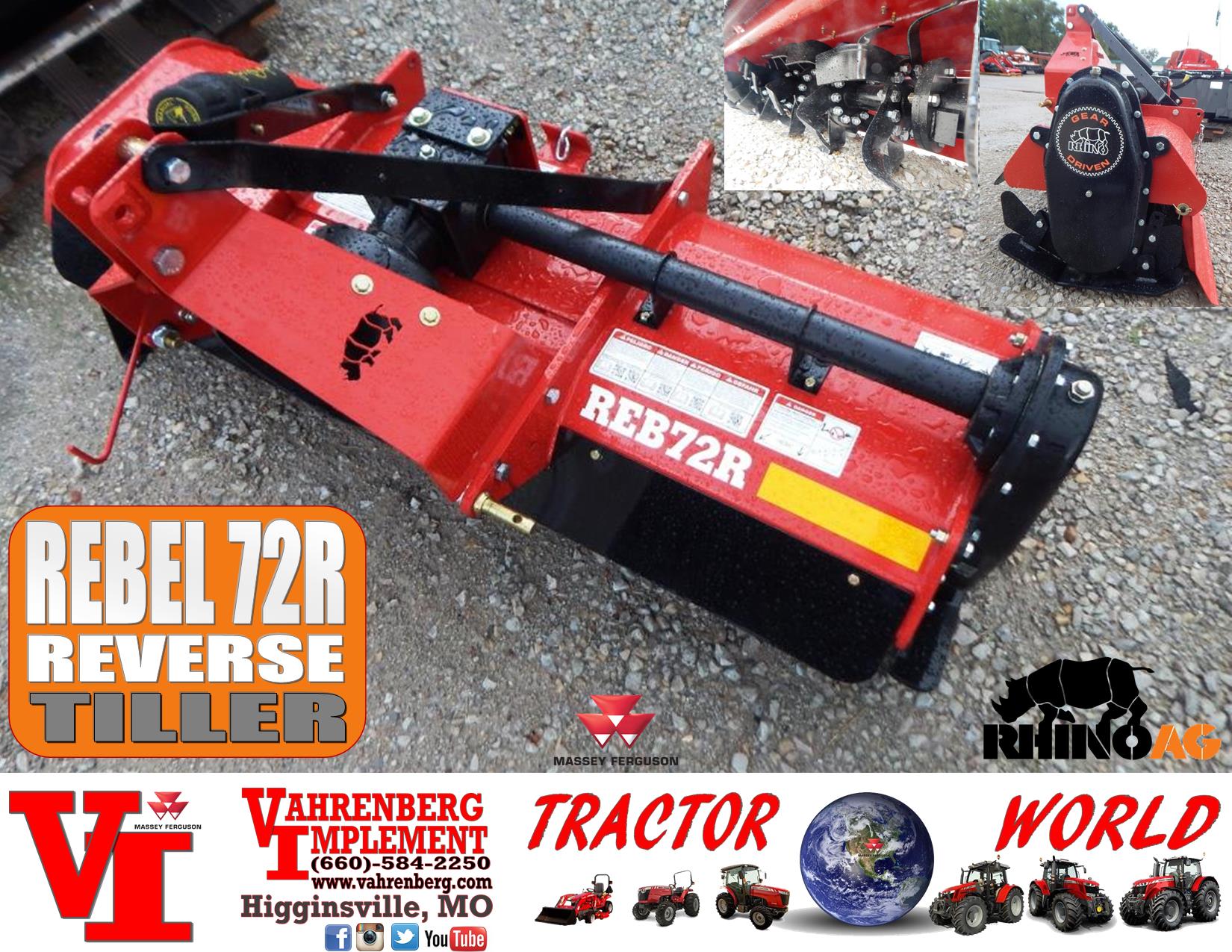 2023 Rhino REBEL 72R REVERSE Rotary Tiller