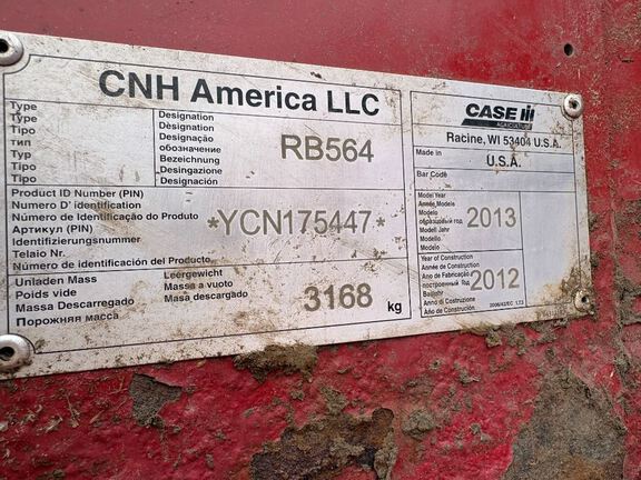 2013 Case RB564 Baler/Round