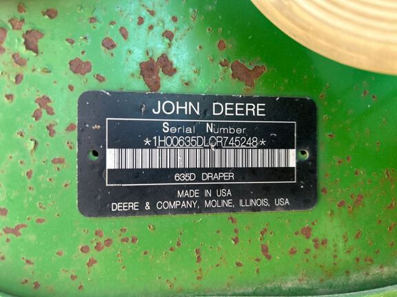 2012 John Deere 635D Header Combine