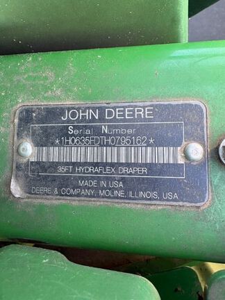 2017 John Deere 635FD Header Combine