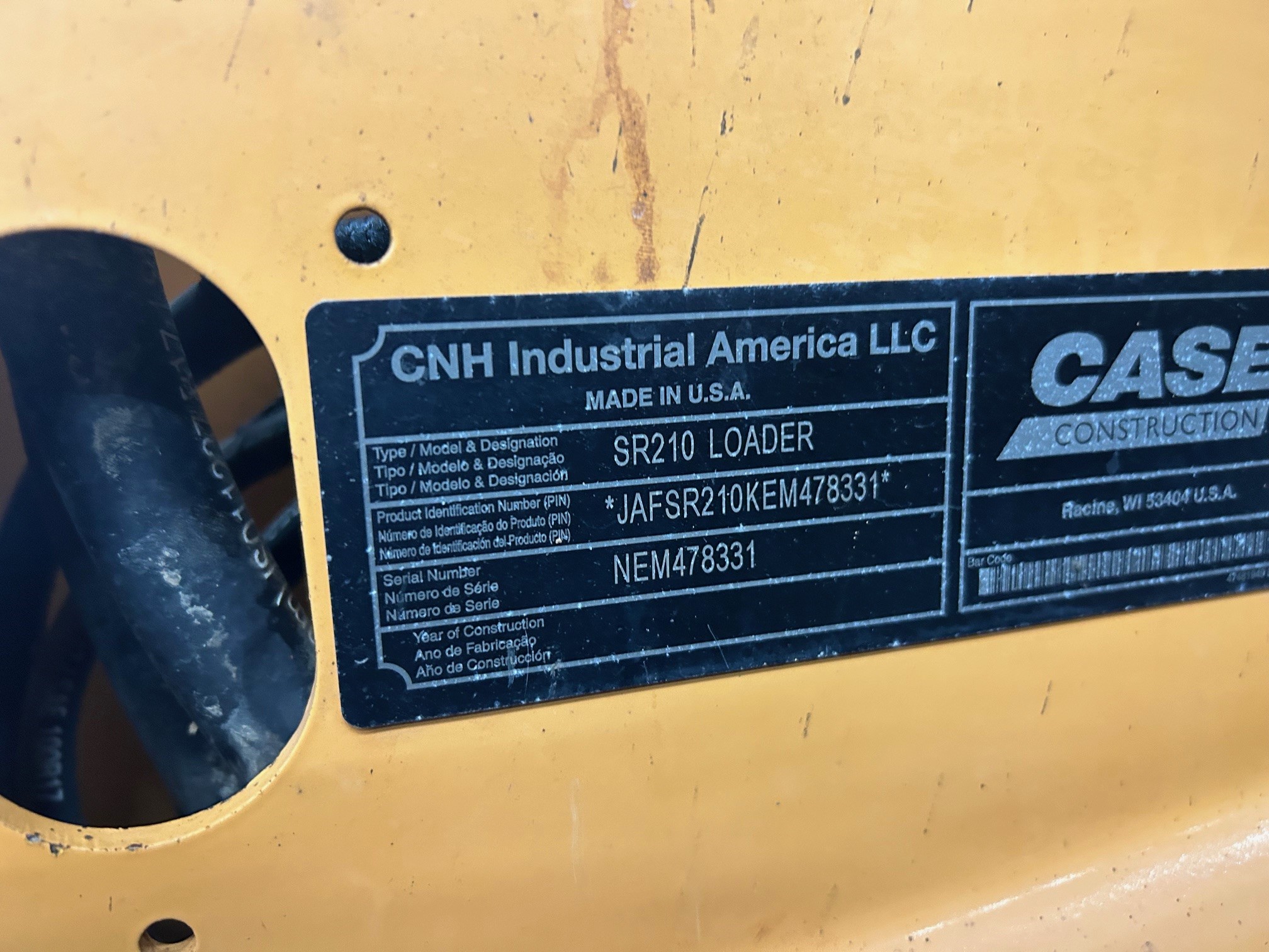 2014 Case SR210 Skid Steer Loader