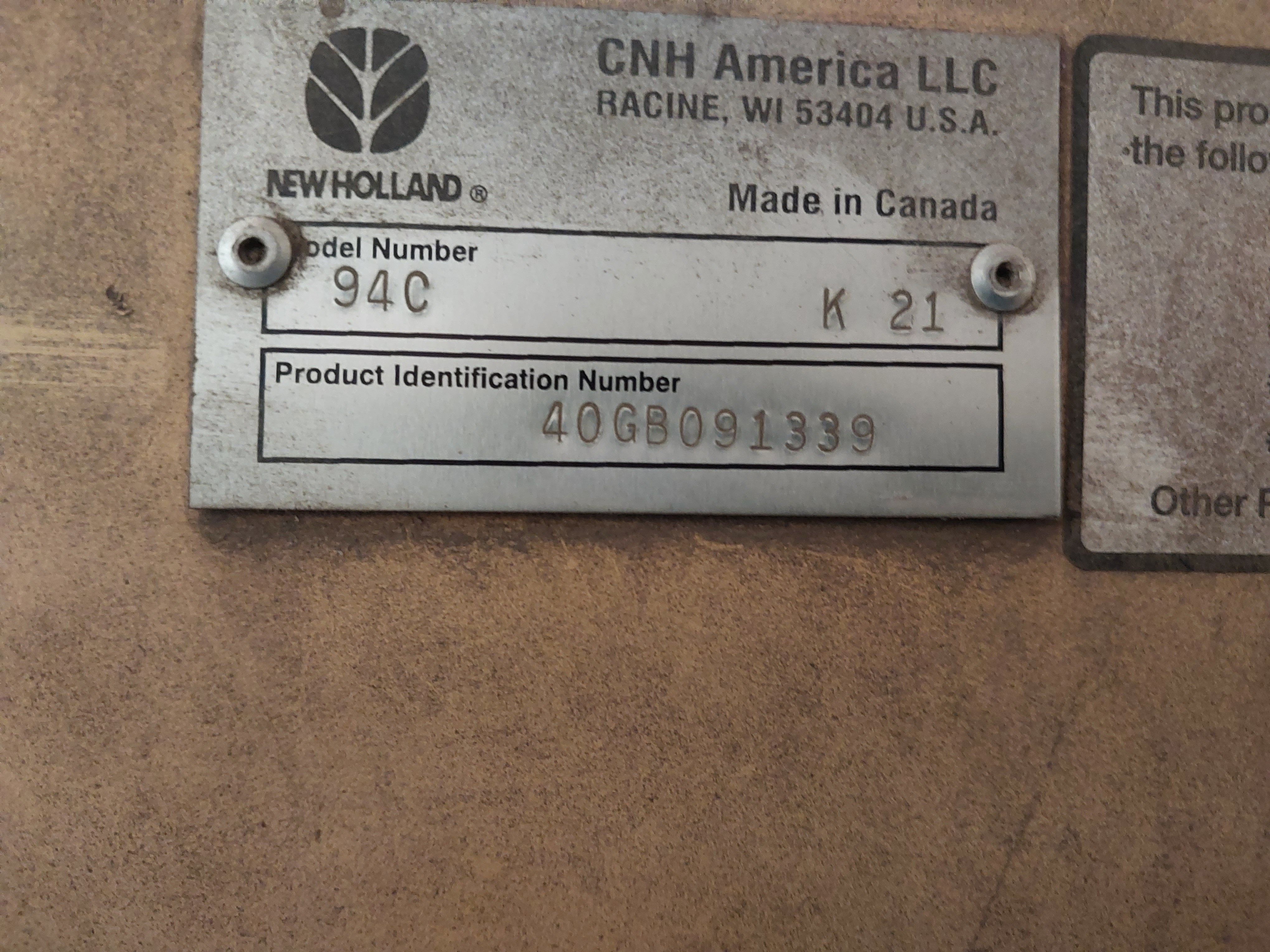 2009 New Holland 94C-40 Header Combine