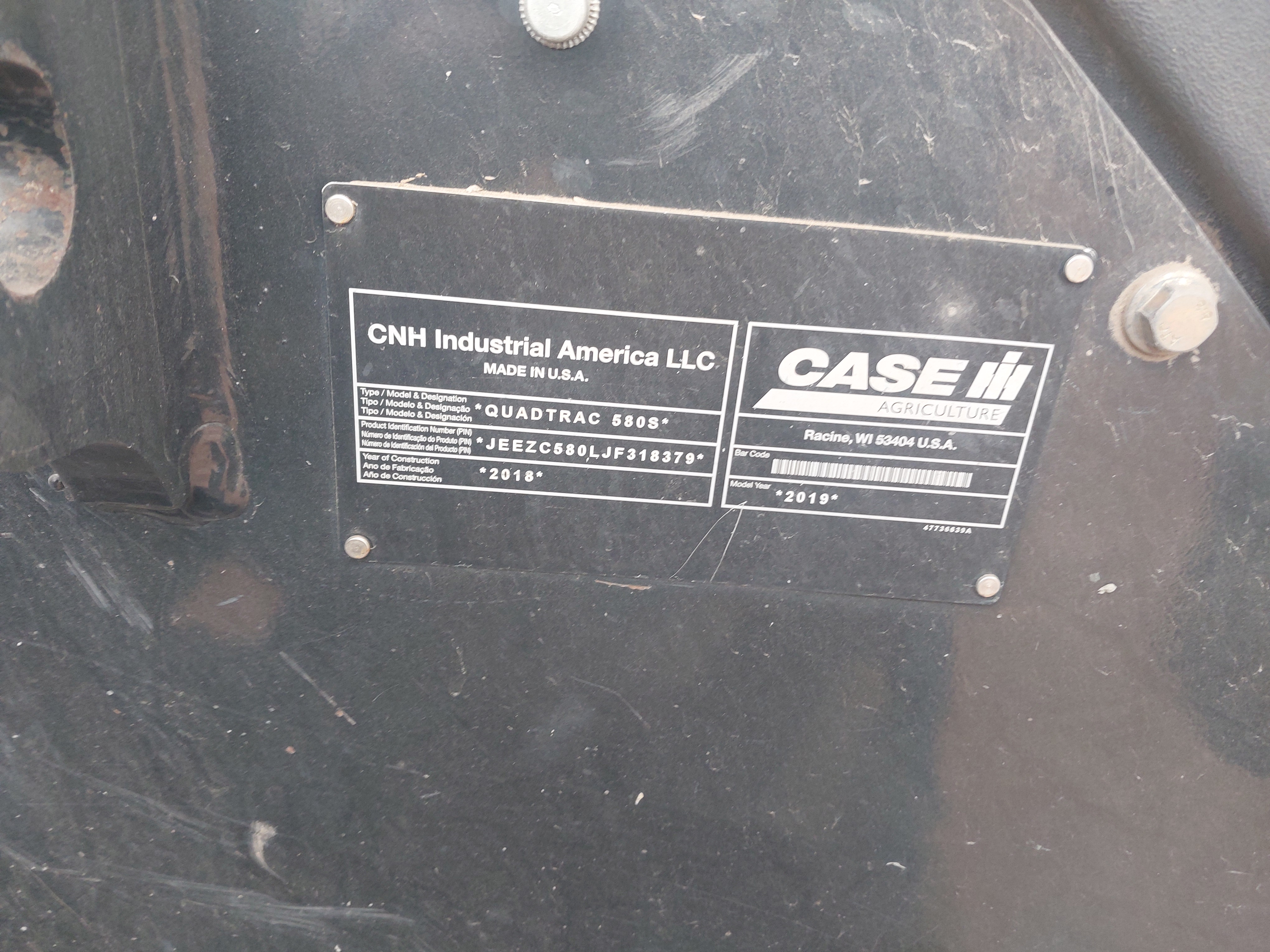 2019 Case IH STG580 Tractor