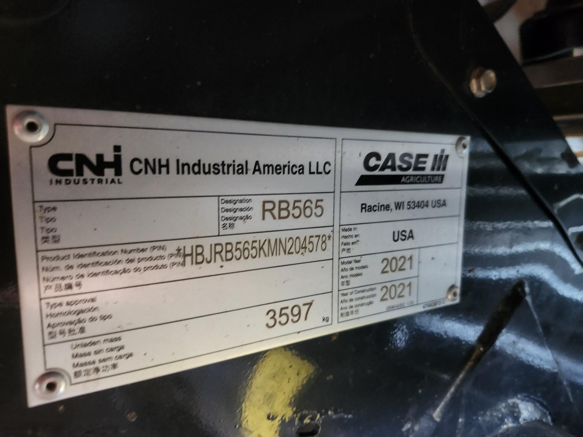 2021 Case IH RB565 Baler/Round