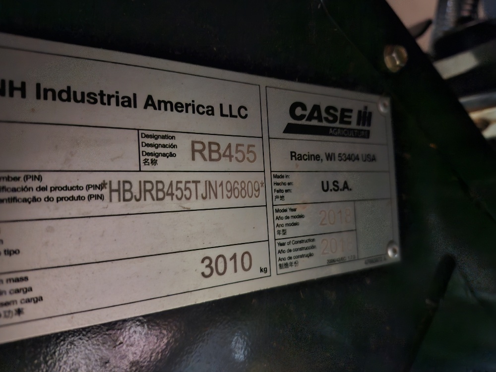 2018 Case IH RB455 Baler/Round