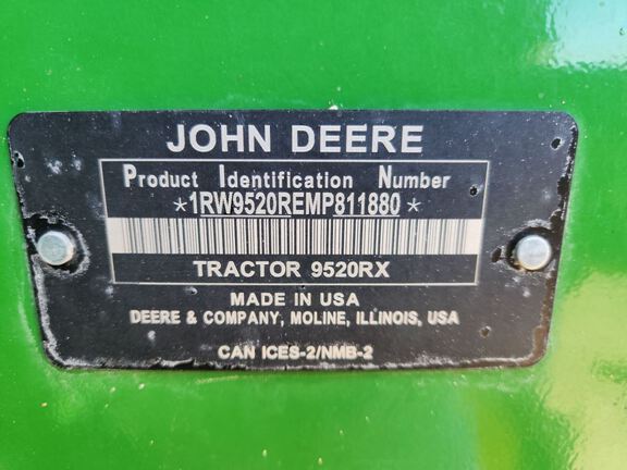 2021 John Deere 9520RX Tractor Rubber Track