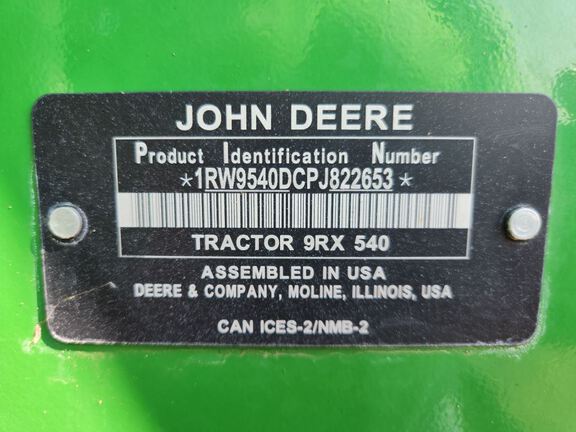 2023 John Deere 9RX 540 Tractor Rubber Track