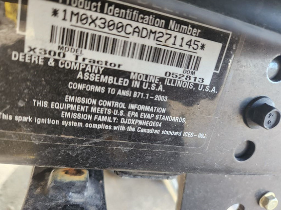 2013 John Deere X300 Garden Tractor