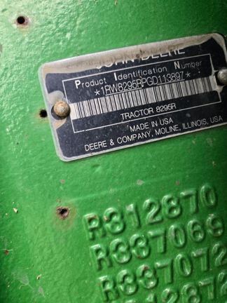2016 John Deere 8295R Tractor