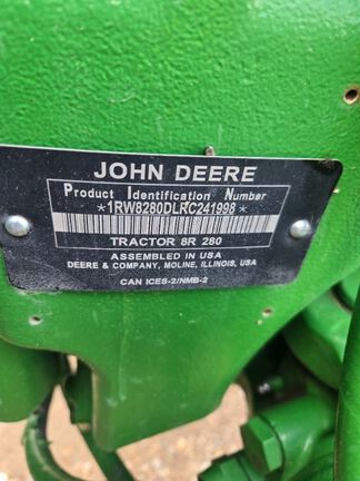 2024 John Deere 8R 280 Tractor