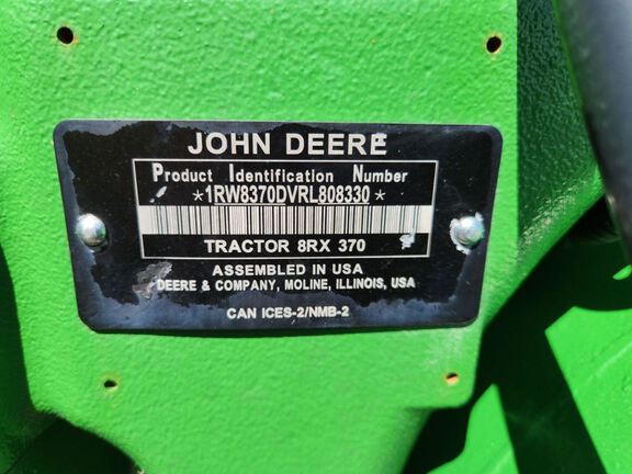 2024 John Deere 8RX 370 Tractor Rubber Track