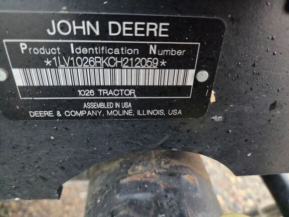 2012 John Deere 1026R Tractor Compact