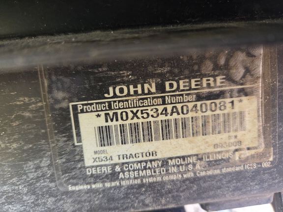 2008 John Deere X534 Garden Tractor