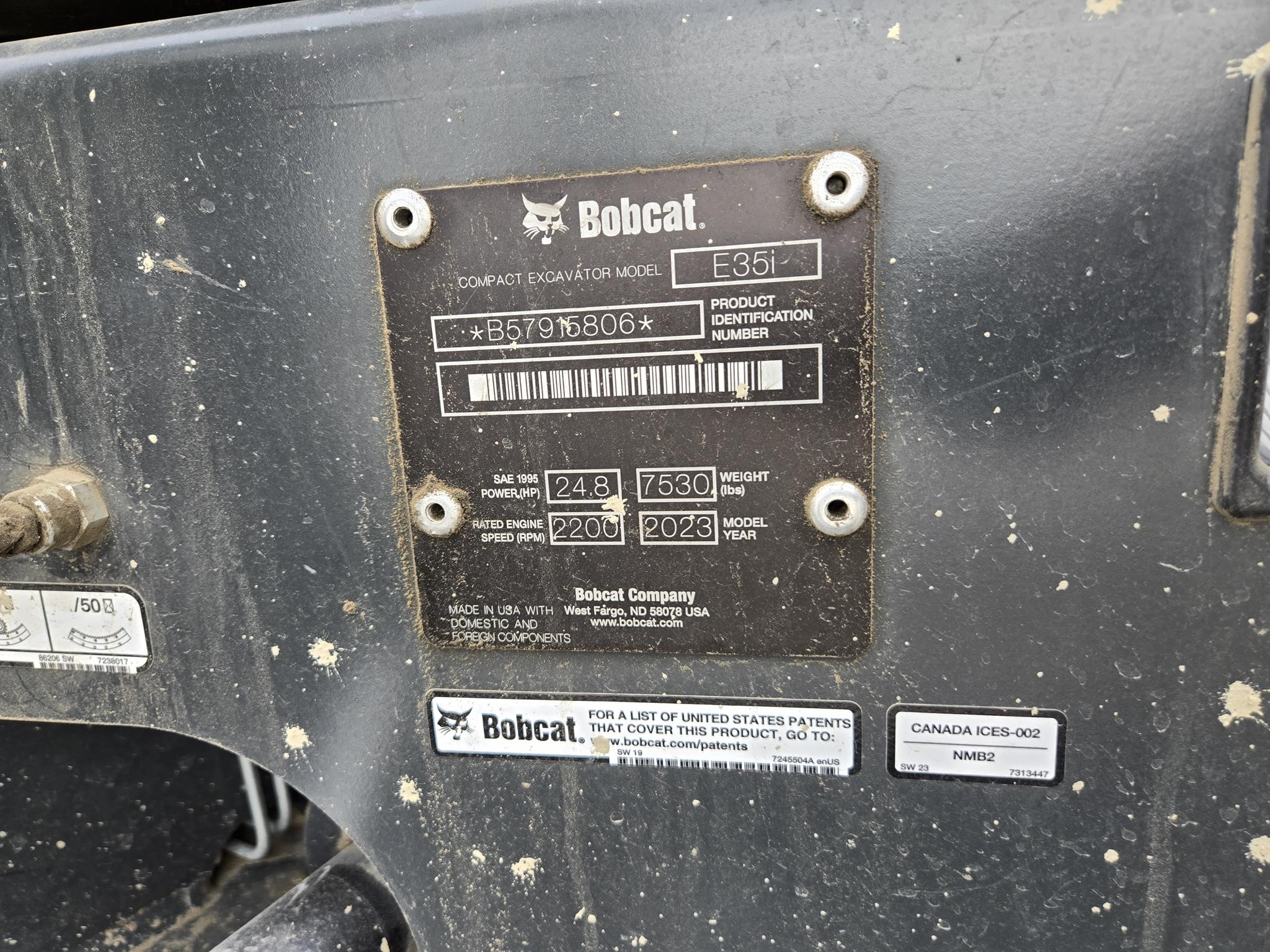 2023 Bobcat E35 Excavator Mini