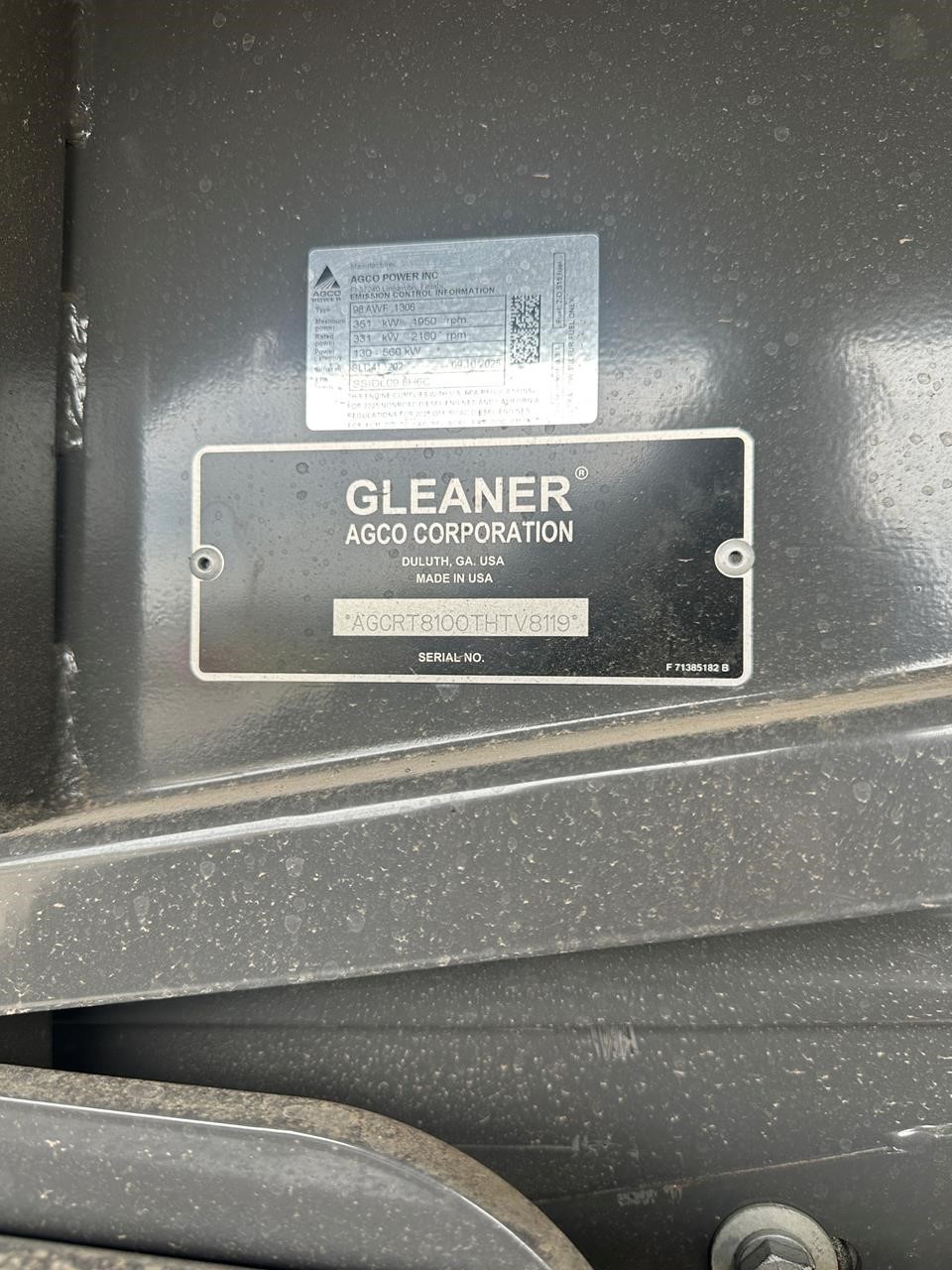 2026 AGCO Gleaner T81 Combine