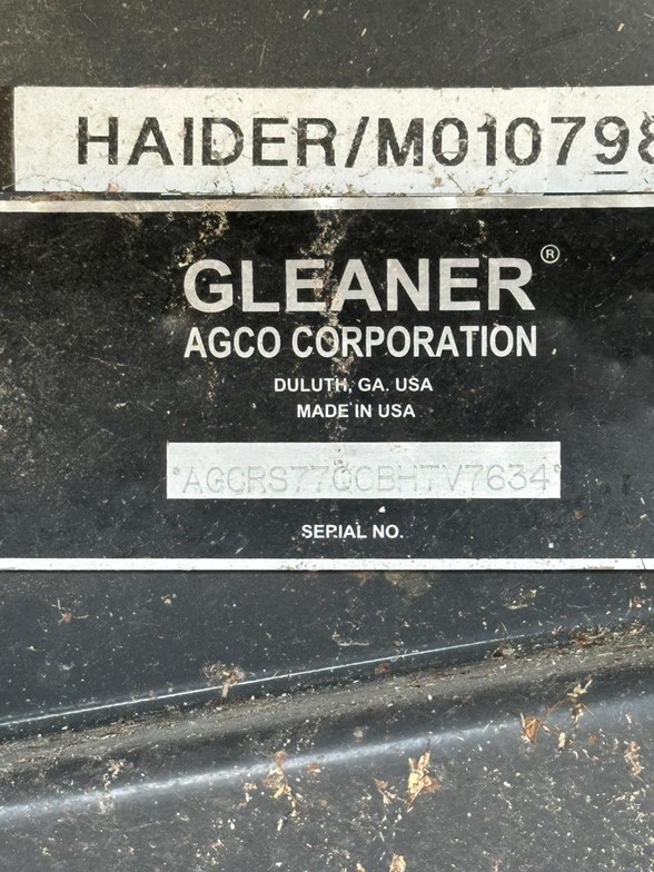 2011 AGCO Gleaner S77 Combine