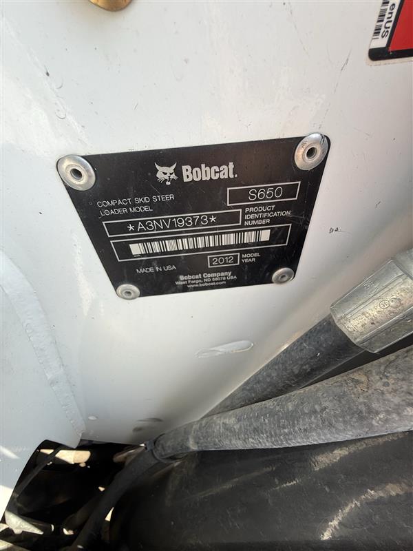 2012 Bobcat S650 Skid Steer Loader
