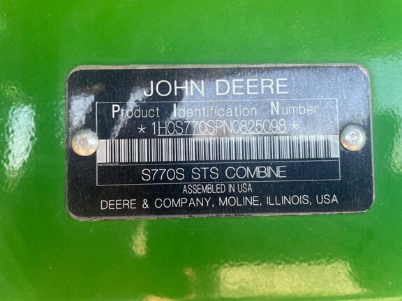 2023 John Deere S770 Combine