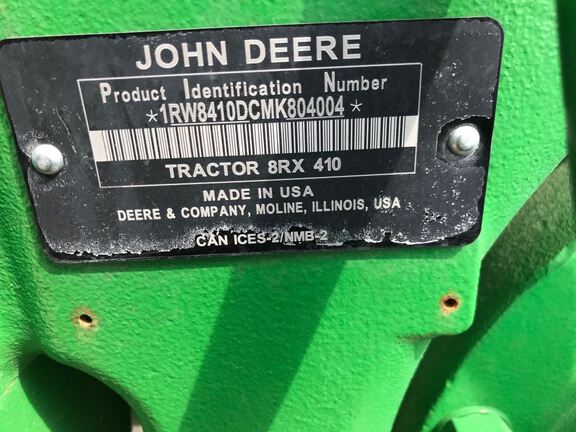 2022 John Deere 8RX 410 Tractor Rubber Track