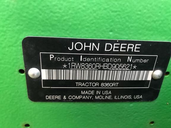 2011 John Deere 8360RT Tractor Rubber Track