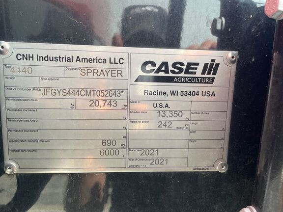 2021 Case 4440 Sprayer/High Clearance