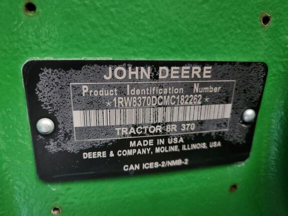 2021 John Deere 8R 370 Tractor
