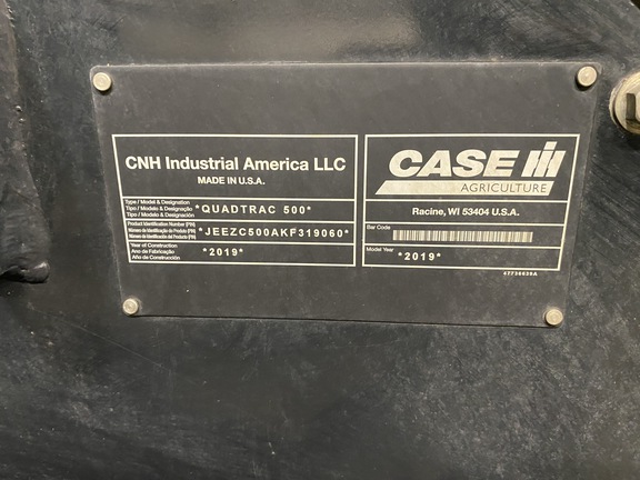 2019 Case IH Steiger 500 Quadtrac Tractor Rubber Track