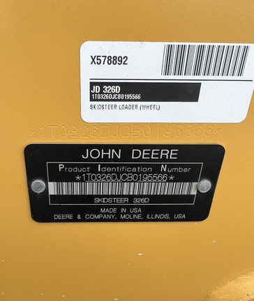 2011 John Deere 326D Skid Steer Loader