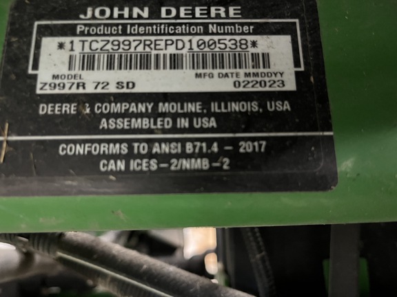 2023 John Deere Z997R Mower/Zero Turn