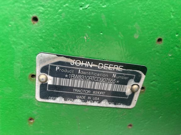 2012 John Deere 8310RT Tractor Rubber Track