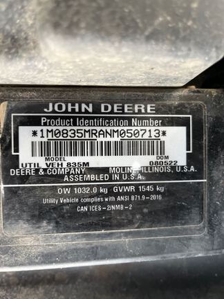 2022 John Deere XUV835M ATV