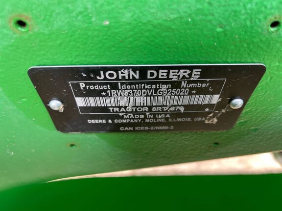 2021 John Deere 8RT 370 Tractor Rubber Track