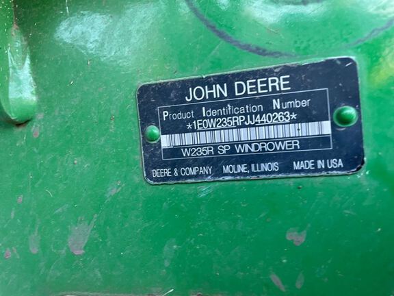 2018 John Deere W235 Windrower