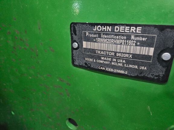 2021 John Deere 9620RX Tractor Rubber Track
