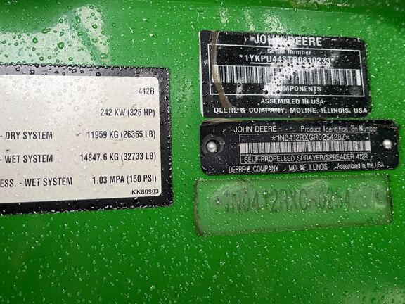 2025 John Deere 412R Sprayer/High Clearance