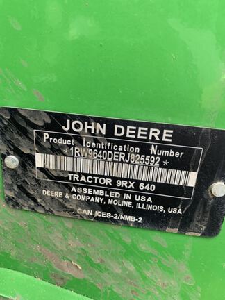 2024 John Deere 9RX 640 Tractor Rubber Track