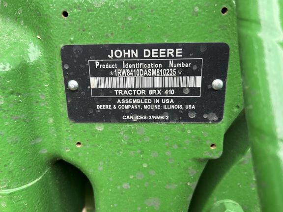 2025 John Deere 8RX 410 Tractor Rubber Track