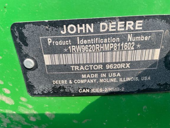 2021 John Deere 9620RX Tractor Rubber Track