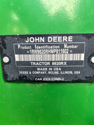2021 John Deere 9620RX Tractor Rubber Track