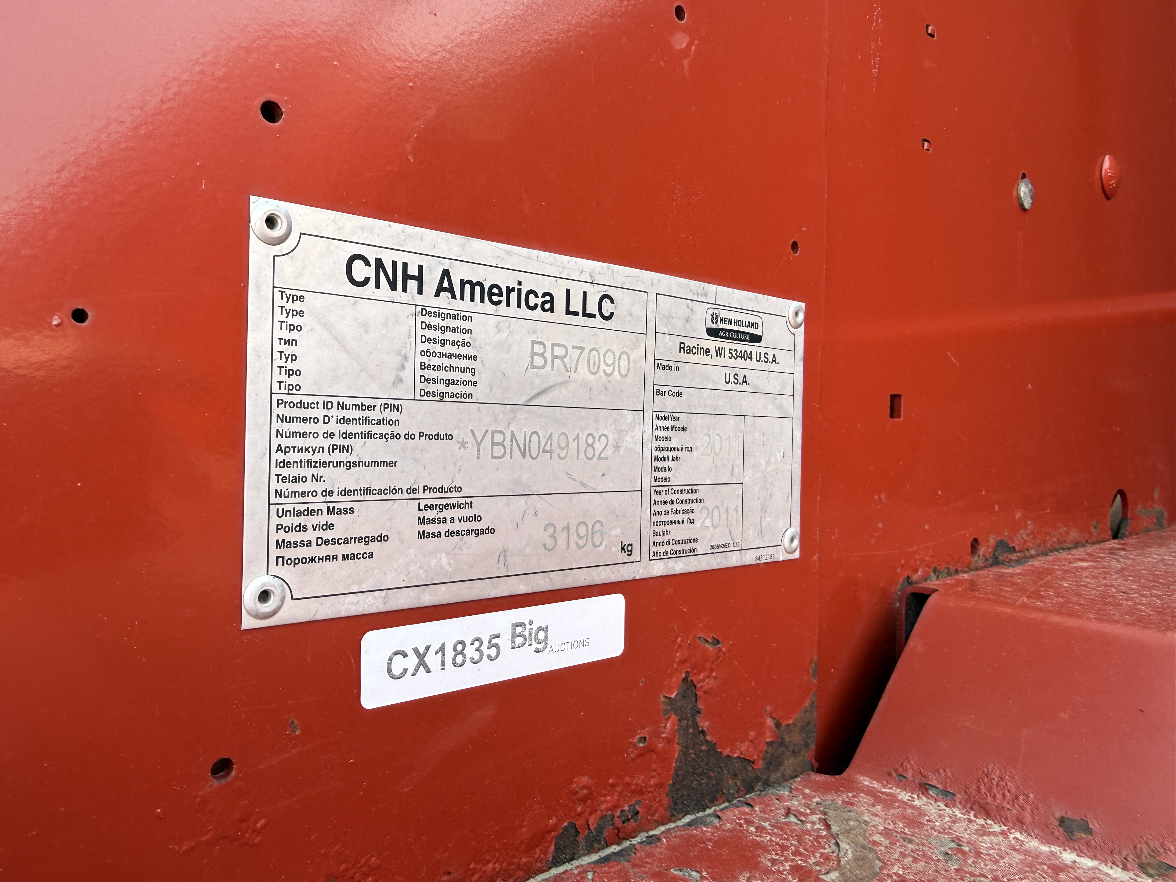 2011 New Holland BR7090 Baler/Round