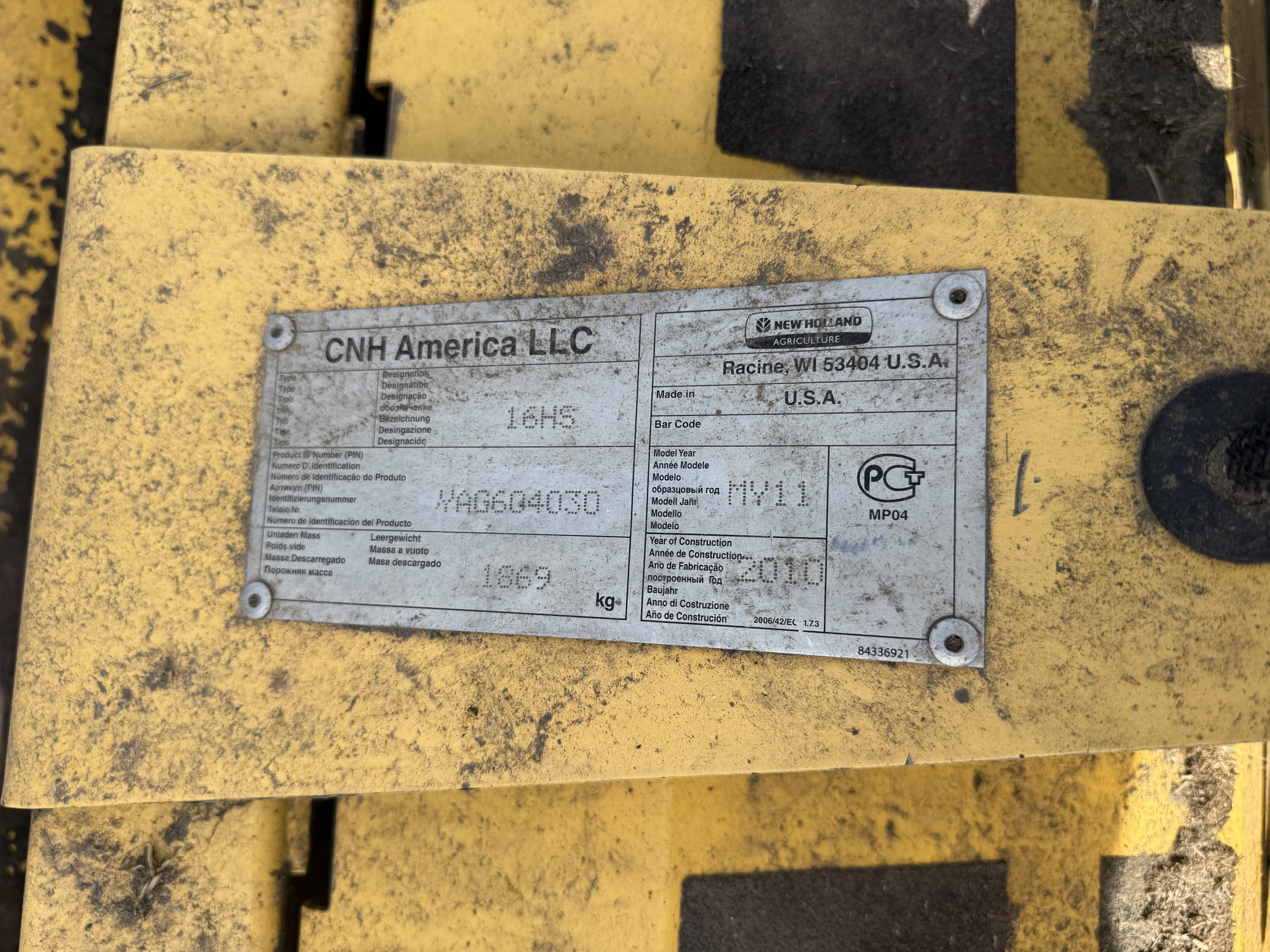 2011 New Holland HS16 Header Hay