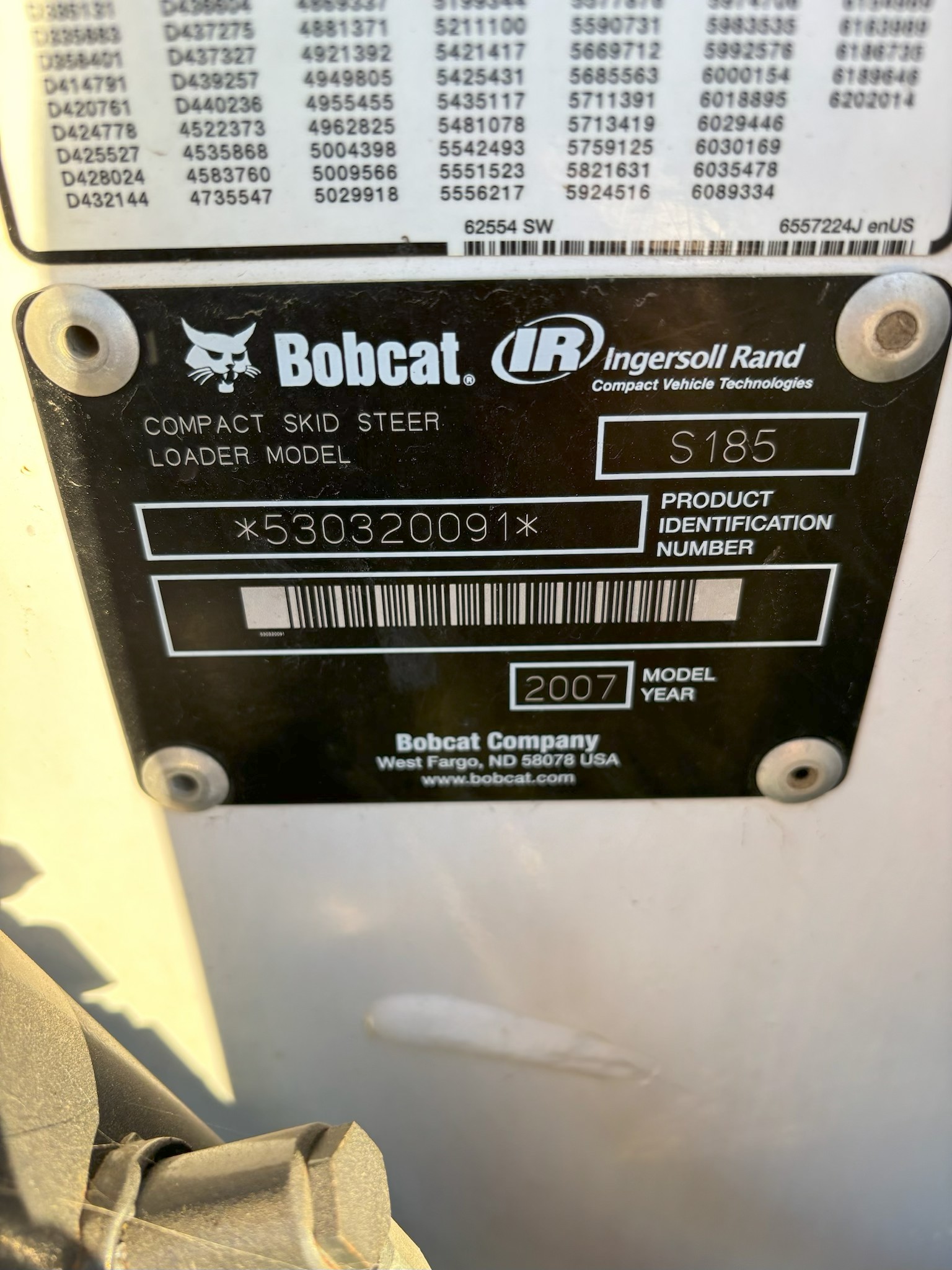 2007 Bobcat S185 Skid Steer Loader