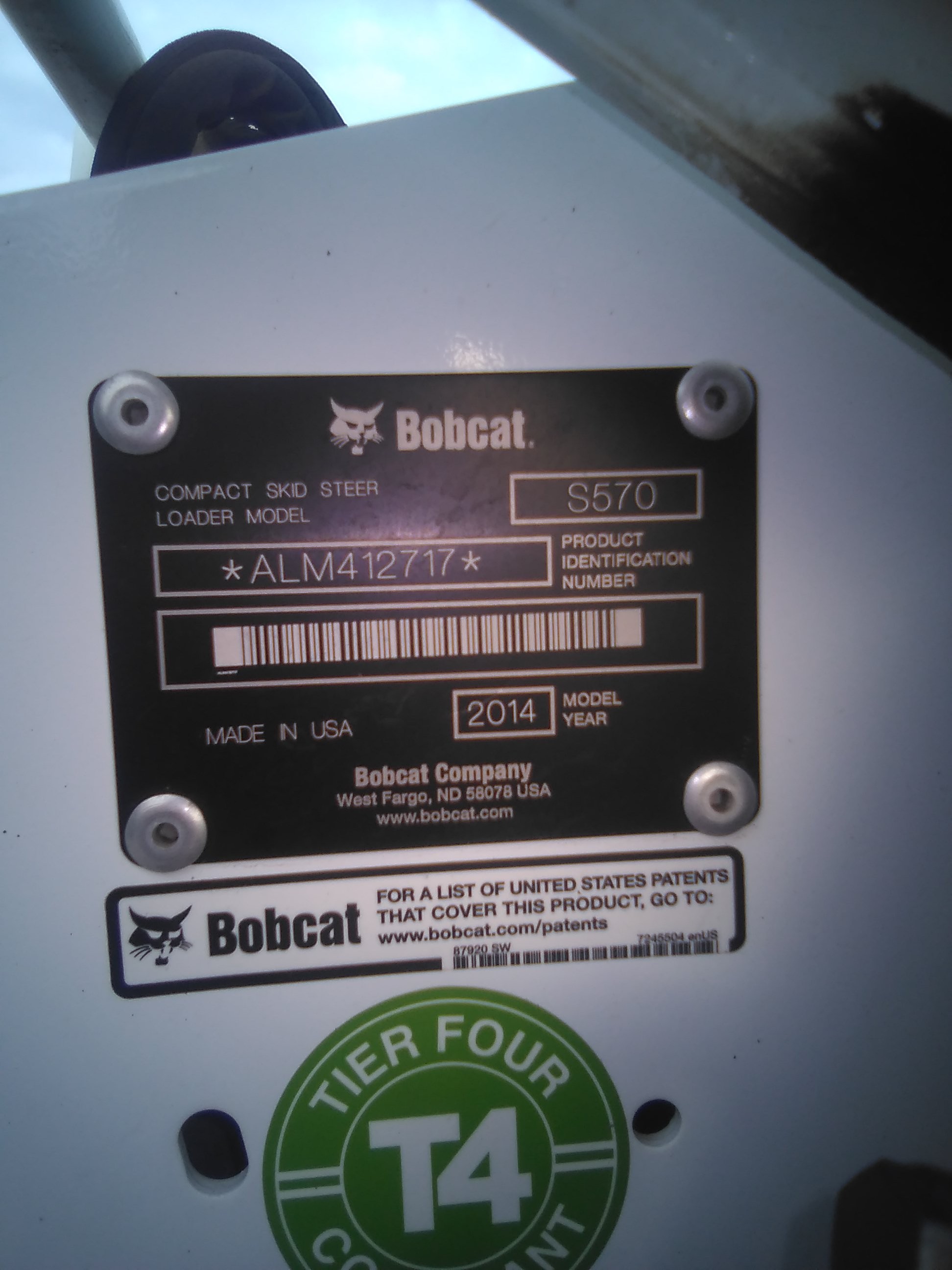 2014 Bobcat S570 Skid Steer Loader