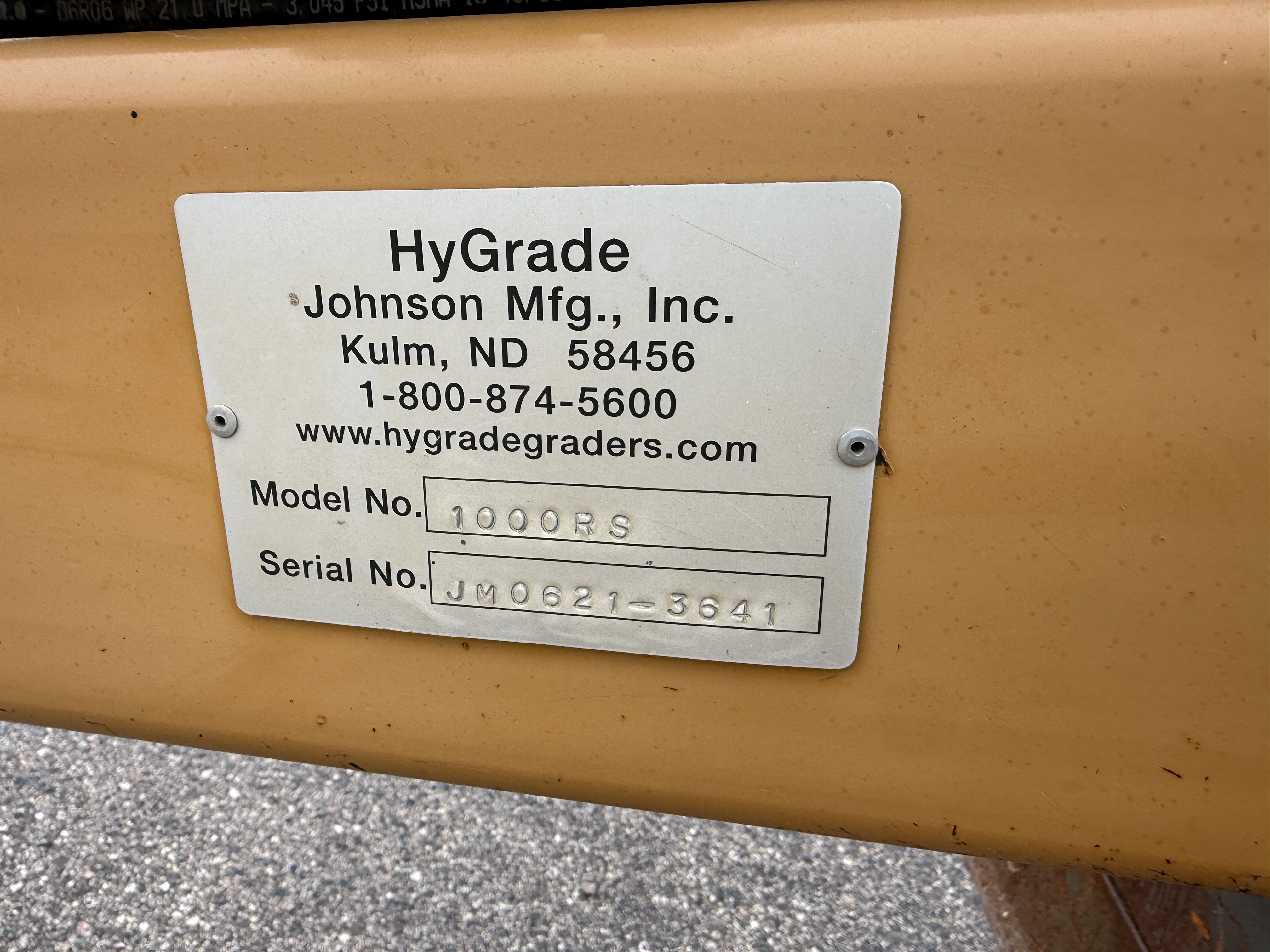 2021 Johnson Mfg HyGrade 1000RS Grader - Road