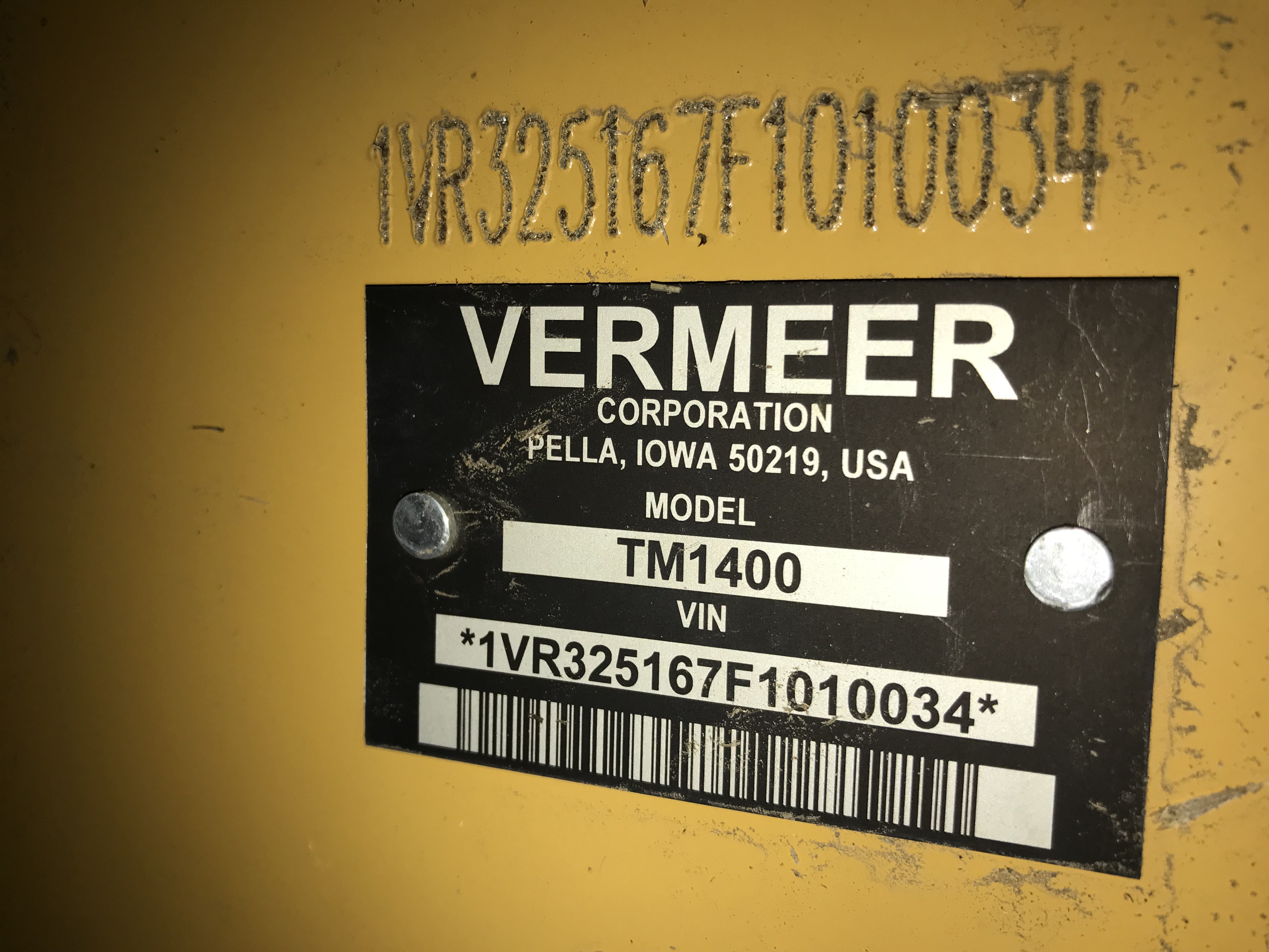 2015 Vermeer TM1400 Mower/Disc